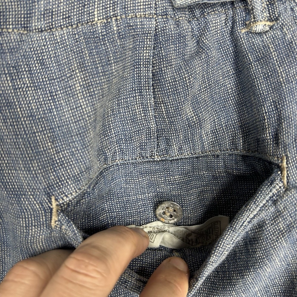 RRL Double RL Shorts Mens 30 Blue 100% Linen 8" inseam - Picture 7 of 13